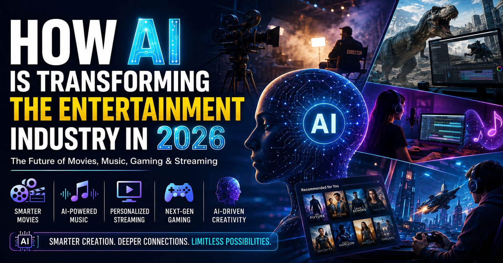 How AI Is Transforming the Entertainment Industry in 2026: Movies, Music, Gaming & Streaming article hero image