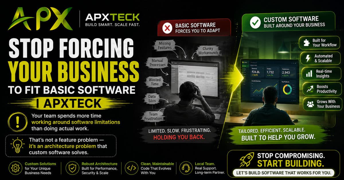Stop Forcing Your Business to Fit Basic Software | APXTECK article hero image